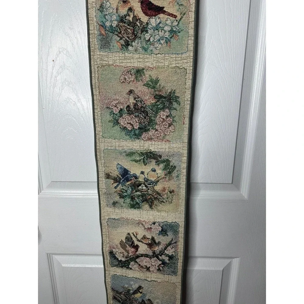 Vintage And all Tapestry Birds Tassel Wood/Weave Songs Of Spring